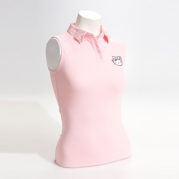 Hello Kitty Poloshirt ärmelloses Polo in pink, Hello Kitty Poloshirt sleeveless polo in pink