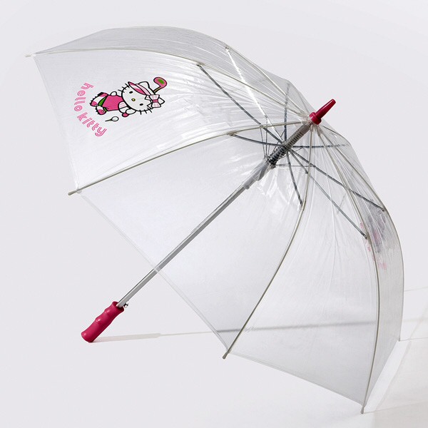 Hello Kitty Regenschirm mit rosa Griff und Spitze, Hello Kitty Umbrella with pink handle grip and tip