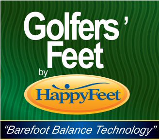 Golfers' Feet by HappyFeet, Beim Golfen wird 95% des Gleichgewichtes aufgrund falscher Gewichtsverlagerungen während dem Abschwung verloren. revolutionäre Dynamik Fluidtechnik HappyFeet Golfer Einlegesohlen wird Druckverteilung im Fuss verbessert weicher abgefedert. Fluidkomfort wirkt positiv auf Bewegungsablauf schont Rücken Körper